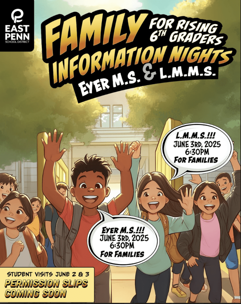LMMS Rising 6th Grader Family Information Night June 3rd @ 6:30 PM